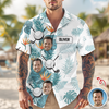 Custom Golfer Photo Tropical Leaf Pattern Hawaiian Shirt CH07 899872