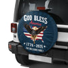 Custom Family Name Patriotic 250th Anniversary God Bless America Eagle 1776–2026 Tire Cover HO82 902052