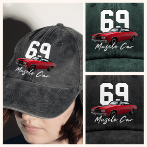 Upload Car Photo And Number Washed Denim Cap TH10 896975