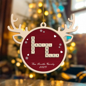Personalized Family Name Scrabble Christmas 2 Layer Wooden Ornament LM32 895441