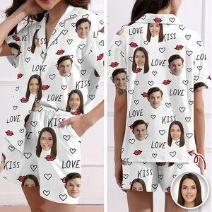 Custom Couple Photo Short Pajamas Matching Couple Clother, Valentine Gift CH07 895418