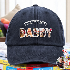 Upload Photo Dog, Cat & Dad - Dog, Cat's Dad Washed Denim Baseball Cap HA75 892948