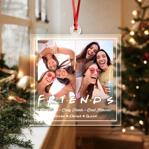 Custom Photo Custom Friend Forever Acrylic Ornament Christmas Gift For Besties, Best Friends HO82 900018