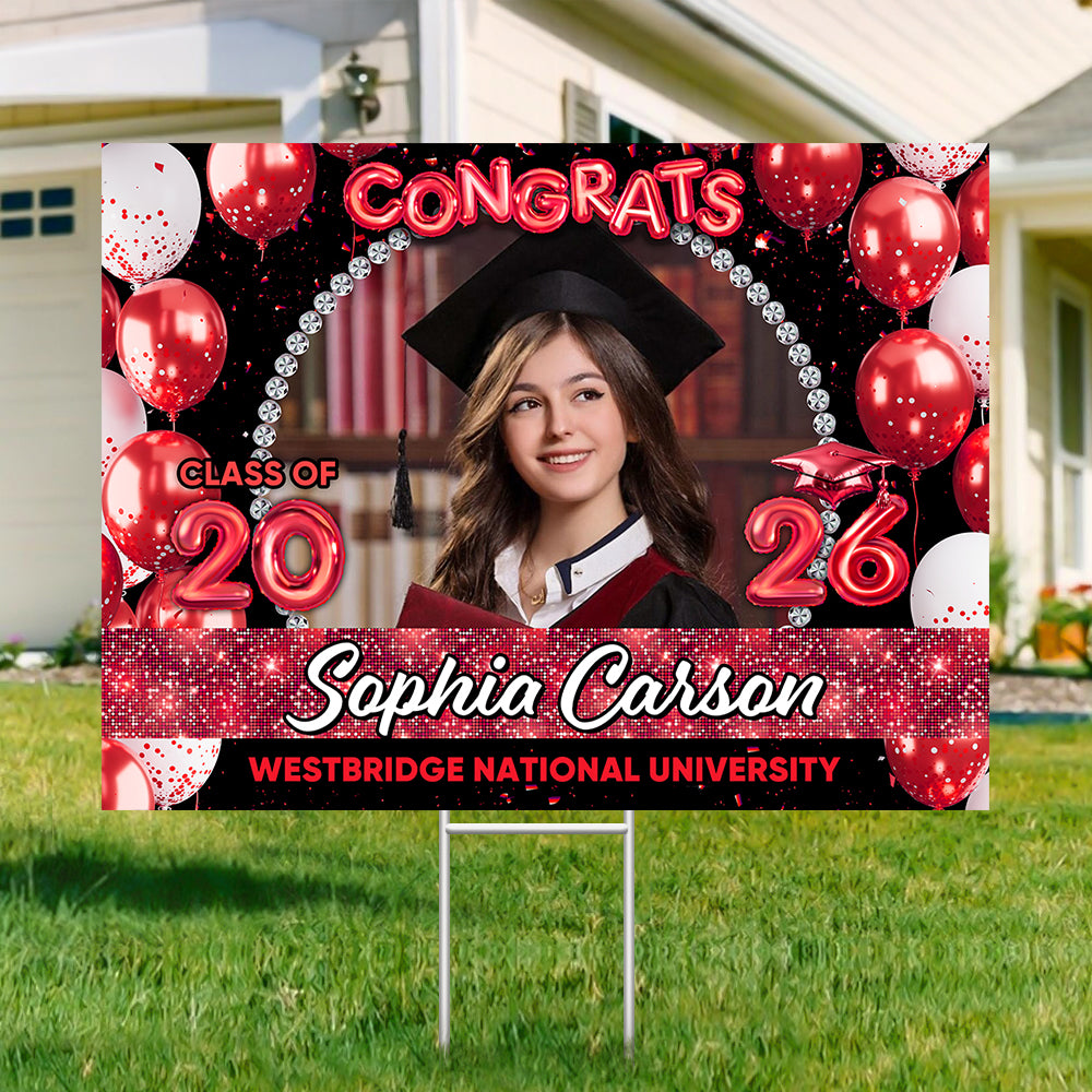 Personalized Congrats Graduation Class Of 2026 Yard Sign CH07 910762