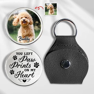 Custom Dog Photo You Left Paw Prints On My Heart Memorial Dog Pocket Hug HA75 897952