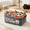 Personalized Dog Cat Pet Rectangle Toy Basket – Corduroy Pet Organizer with Name HA75 921704