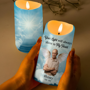 Custom Photo Dad Mom Memorial Personalized Sympathy Gift For Family Members LED Candle CH07 895398