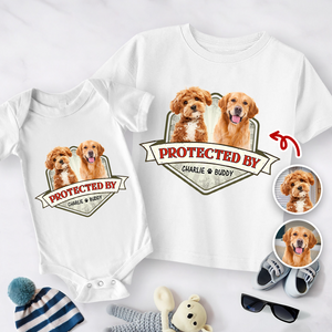 Custom Photo Protected By Dog Baby Onesie For Dog Lovers LM32 895033