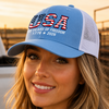 USA 250 Years Of Freedom Embroidered Trucker Hat CH07 911914