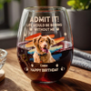 Custom Photo Admit It Life Would Be Boring Without Us Wine Glass HA75 892124