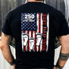 Best Dad Ever USA 250 Years Back Shirt, Custom Footprint Kids Names T-Shirt For Dad CH07 910994
