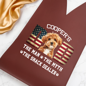 Custom Photo Dog Dad The Man The Myth American Flag Dad Leather Wine Bag LM32 893877