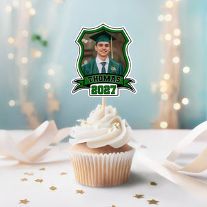 Custom Photo Class of 2025 Cupcake Toppers Graduation Party Decor Gift CH07 895334