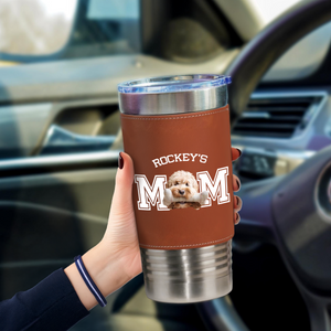 Custom Dog Photo Leather Tumbler TH10 894063