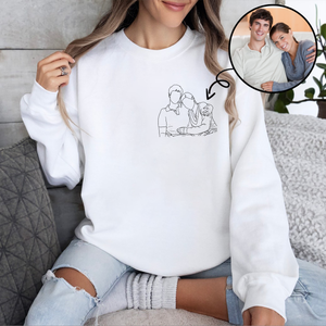 Custom Portrait Photo Drawing Style Couple Bright Shirt Gift For Valentine's Day HO82 900744