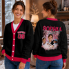 Custom Portrait Photo With Retro Style Sporty Gift For Baseball Lovers V-neck Cardigan HO82 903552