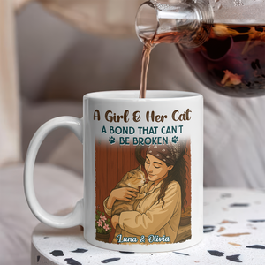 Custom Cartoon Photo Girl With Her Dog Best Friends Forever White Mug LM32 893767