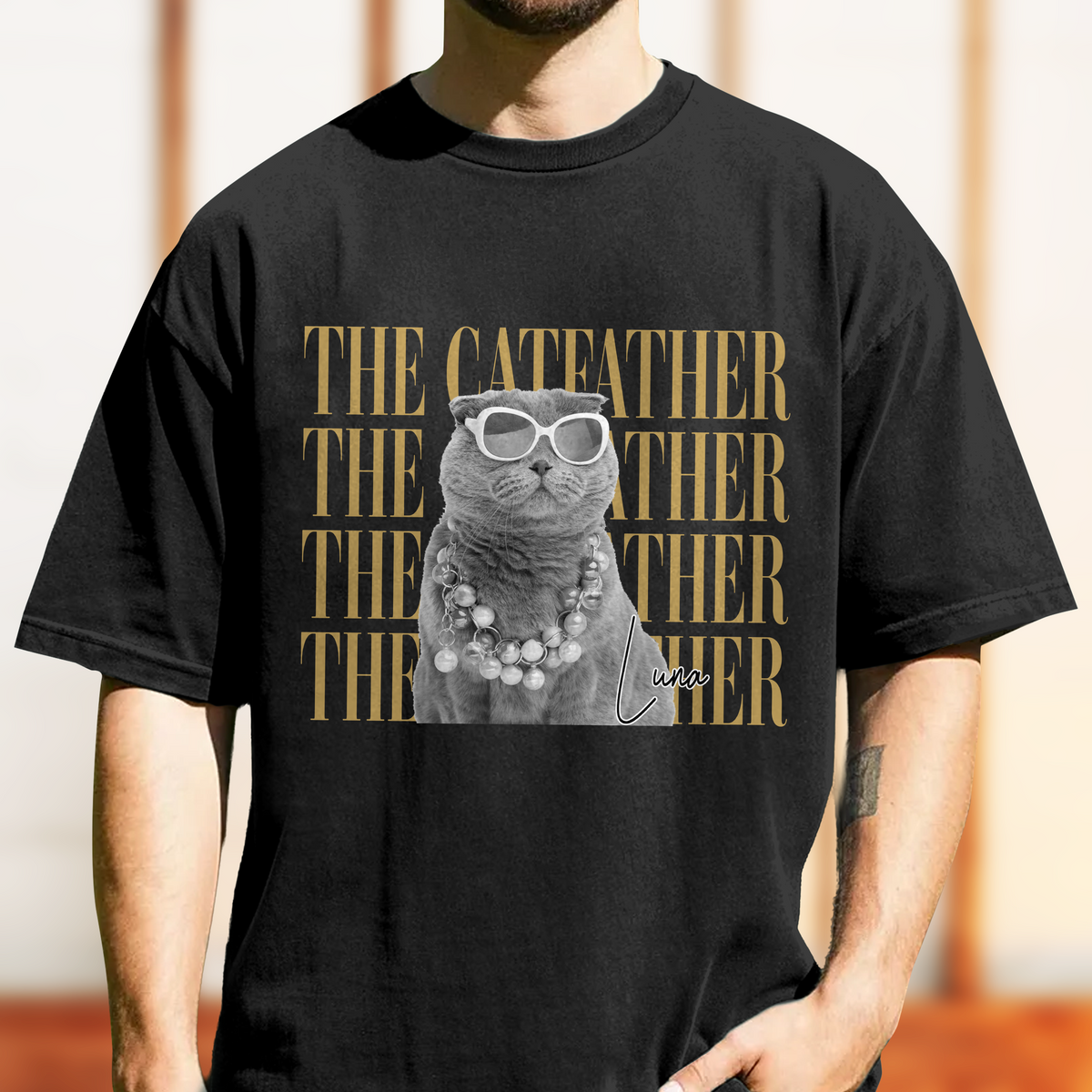 Personalized Vintage Photo The Catfather, The Dogfather Dog Cat Comfort Shirt HA75 921384
