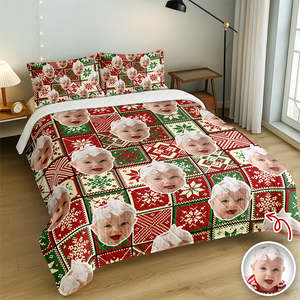 Custom Christmas Family Photo Bedding Set CH07 899936