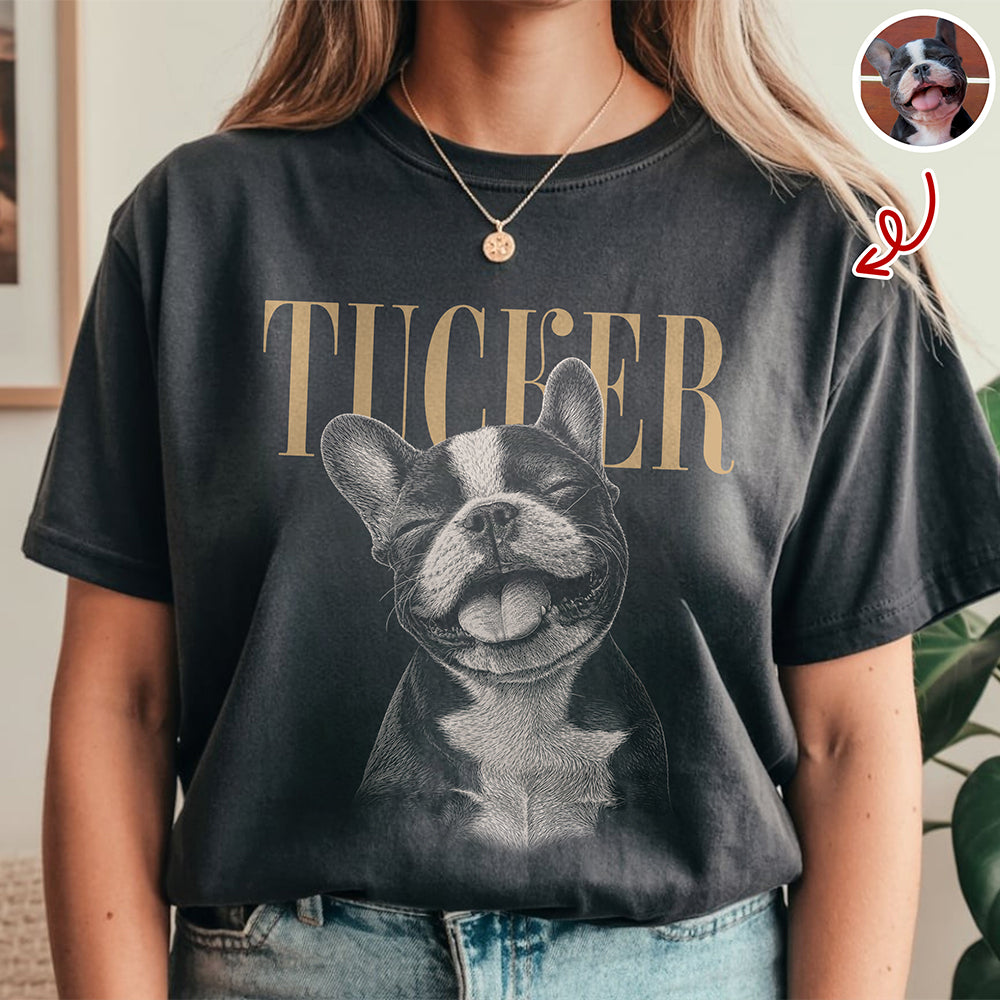 Custom Pet Face Shirt Vintage Style Comfort Shirt TH10 169751