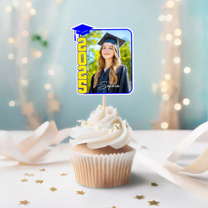 Custom Photo 2025 Graduation Party Decoration Cupcake Toppers LM32 893265