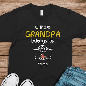 This Grandpa Belongs To Us Personalized Dark Shirt HA75 897208