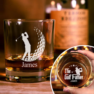 Personalized The Golffather Engraved Whiskey Glass Gift For Husband, Boyfriend, Golf Lovers HO82 900850