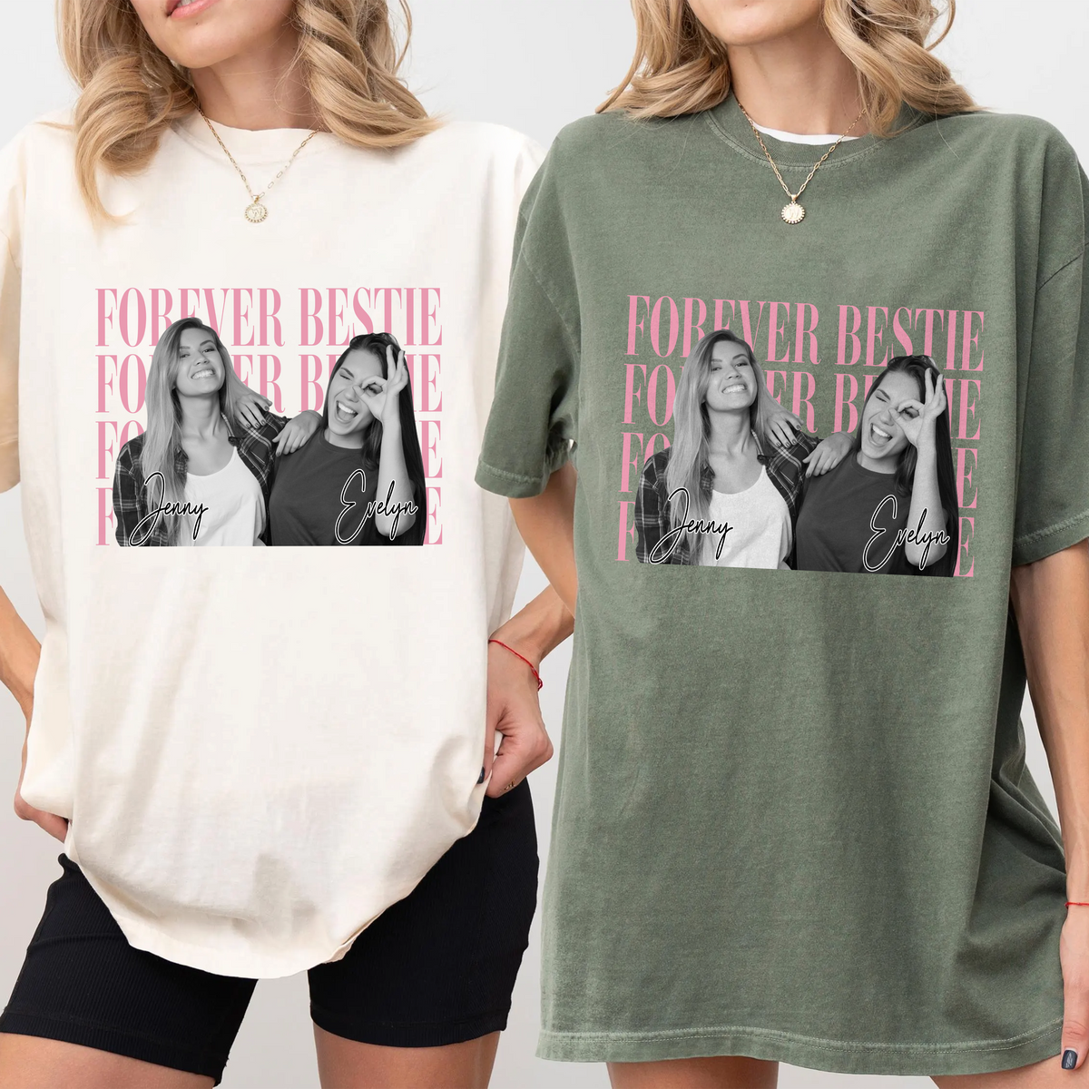 Personalized Vintage Photo Besties Forever Comfort Shirt HA75 921464