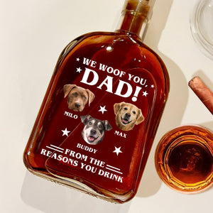 Custom Photo We Woof You - Dog Personalized Custom Whiskey Bottle - Father's Day, Gift For Dad, Pet Owners, Pet Lovers HO82 894074