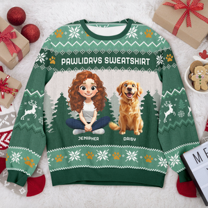 Personalized Pawlidays Sweatshirt Christmas Ugly Sweater TH10 896267