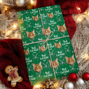 Custom Pet Photo Best Dog Dad Ever Wrapping Paper For Golf Loving LM32 893829