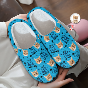 Custom Photo Best Cat Dad, Best Cat Mom Ever Slippers Unique Gift HA75 898056