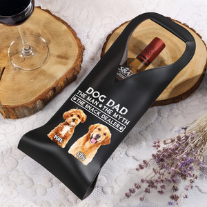 The Man The Myth The Snack Dealer Custom Photo Dog Dad Leather Wine Bag LM32 893875