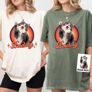 Custom Cute Cat Photo Retro Comfort Shirt For Cat Lovers LM32 895745