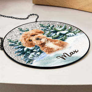 Custom Photo Dog Stained Glass Suncatcher For Christmas HA75 897056