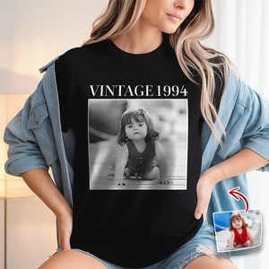 Custom Photo and Year Birthday Vintage Dark Shirt HA75 897504