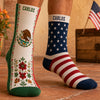 Personalized Mexico USA Flag Socks Patriotic Heritage Gift for Men & Women K228 921850