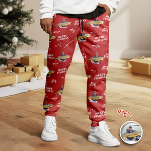 Custom Photo Merry Fishmas Sweatpants Christmas Gift For Fishing Lovers, Fisherman HA75 898126