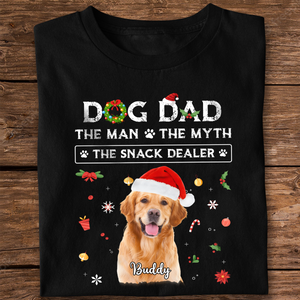 Christmas Dog Dad The Man The Myth The Snack Dealer Custom Dog Photo Dark Shirt Christmas Gift CH07 896282