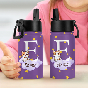 Custom Kid Name Cute Animal Kid Water Bottle Back To School Gift CH07 896218