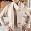 Personalised Name Birth Flower Soft Warm Tassel Scarf, Winter Accessory Anniversary Birthday Gift for Women Men HO82 900752