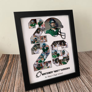Senior 2026 Football Photo Collage – Personalized Picture Frame Player Gift & Football Keepsake HO82 900308