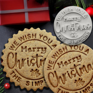 Personalized Family Name We Wish You A Merry Christmas Cookie Stamp LM32 897327
