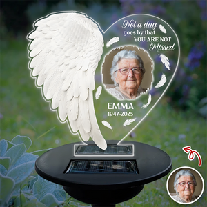 Custom Photo You Are Not Missed Angel Wings Memorial Solar Light TH10 896053
