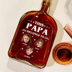 This Papa Is Powered By Love - Family Personalized Custom Whiskey Bottle - Father's Day, Gift For Dad, Grandpa HO82 894076