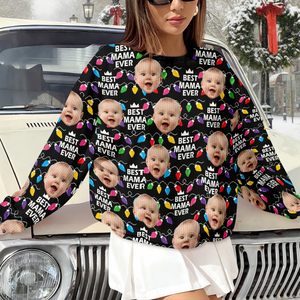 Best Mom Dad Ever Christmas Light - Personalized Ugly Sweater CH07 899394