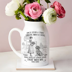 And She Lived Happily Ever After Dog Toile De Jouy Personalized Vase LM32 893843