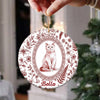 Custom Photo Watercolor Portrait Toile de Jouy Style Christmas Ceramic Ornament, Gift for Pet Lovers LM32 669743