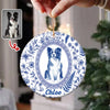 Custom Photo Watercolor Portrait Toile de Jouy Style Christmas Ceramic Ornament, Gift for Pet Lovers LM32 669743