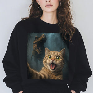 Custom Cat Photo Living That Dino Danger Life Classical Style Dark Shirt For Cat Lovers HO82 894844